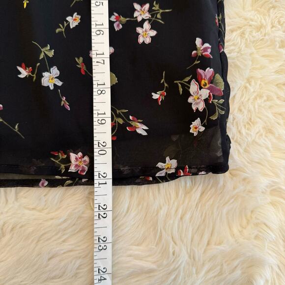 Madewell Floral Backyard Blooms Smocked Mockneck Sheer Top XS - Picture 11 of 14